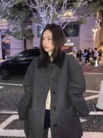 The Barnnet Corduroy Collar Herringbone Short Coat(2colors)