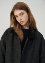 The Barnnet Corduroy Collar Herringbone Short Coat(2colors) - 画像 (4)